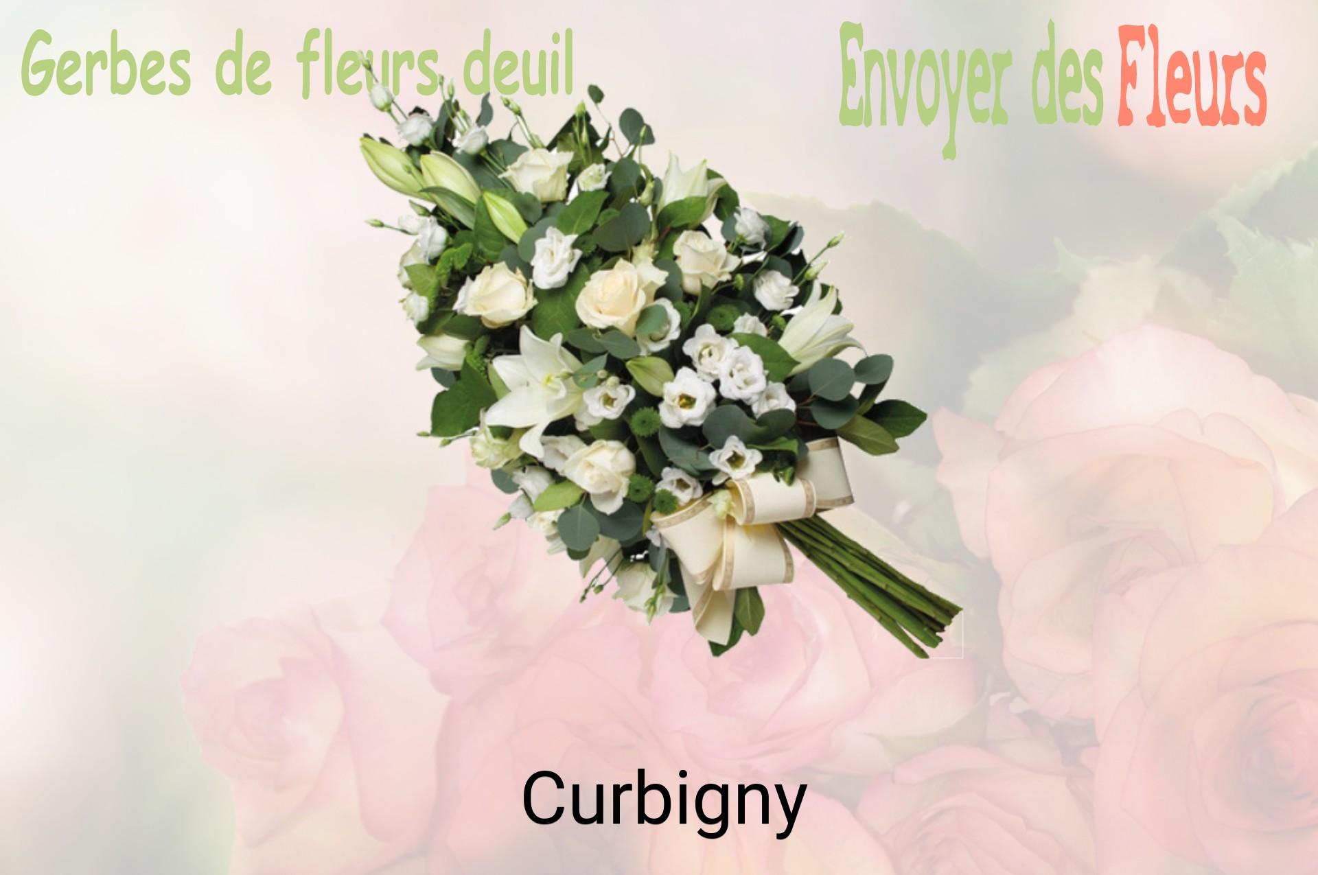 Gerbe de fleurs de deuil livrée à Curbigny